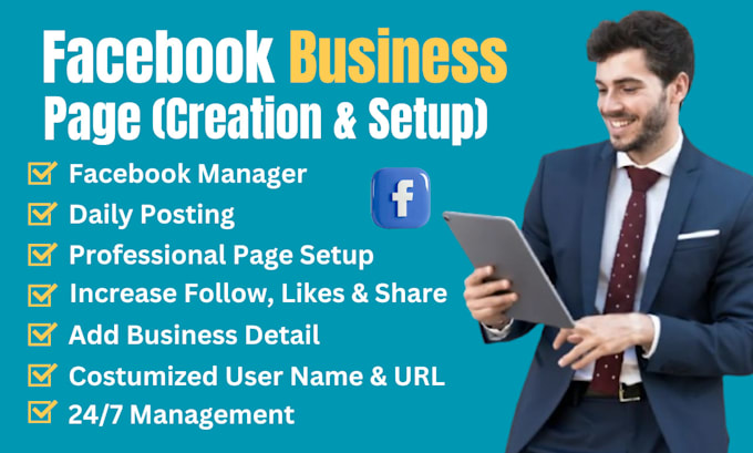 Gig Preview - Be your facebook page manager and create, setup business page