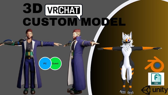 Bestseller - upload, edit, create custom vrchat avatar, furry avatar, vrc character, anime,