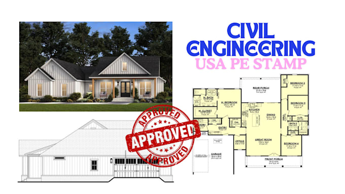 Gig Preview - Do USA pe stamp and seal your structural drawings,  floor plan city permit