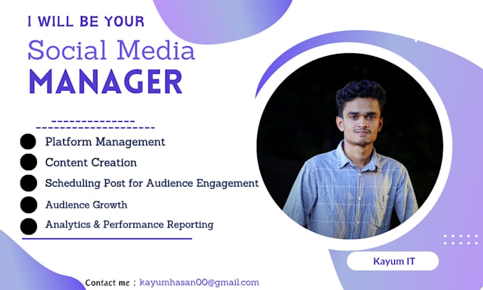 Gig Preview - Be your social media manager and content creator