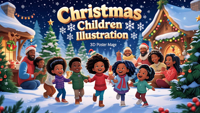 Gig Preview - Illustrate 3d christmas children book illustration, 3d children story