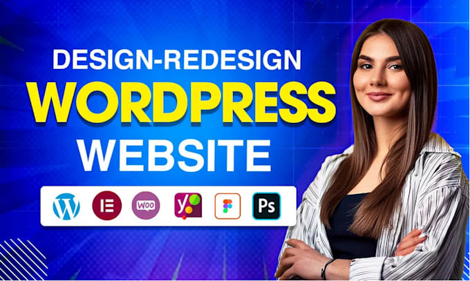 Gig Preview - Design redesign wordpress website development and build woocommece website