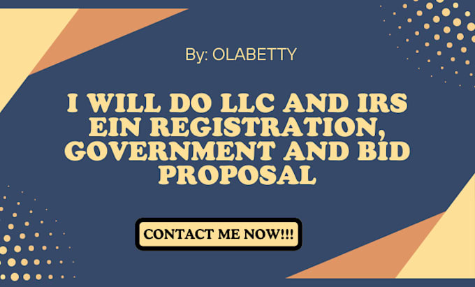 Gig Preview - Do llc and irs ein registration, government and bid proposal