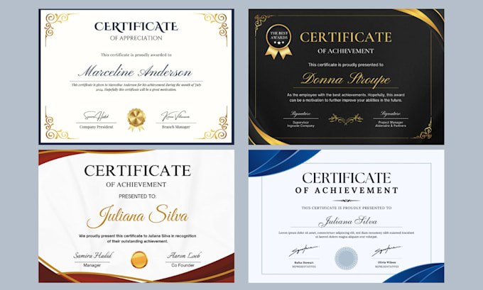 Gig Preview - Design professional certificates for any occasion