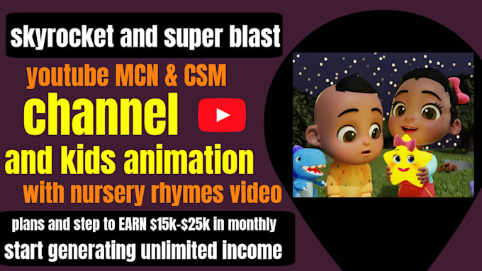 Gig Preview - Super rank and edit kids learning video with animation nursery rhymes