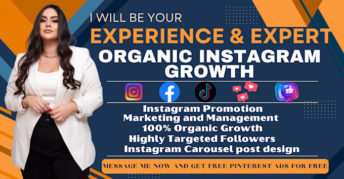 Gig Preview - Do organic instagram marketing and promotion social media marketing manager, ig