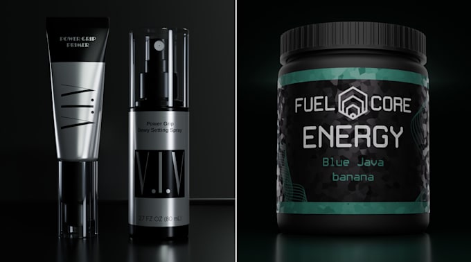 Gig Preview - Create cosmetic, supplement, beverage 3d product renders