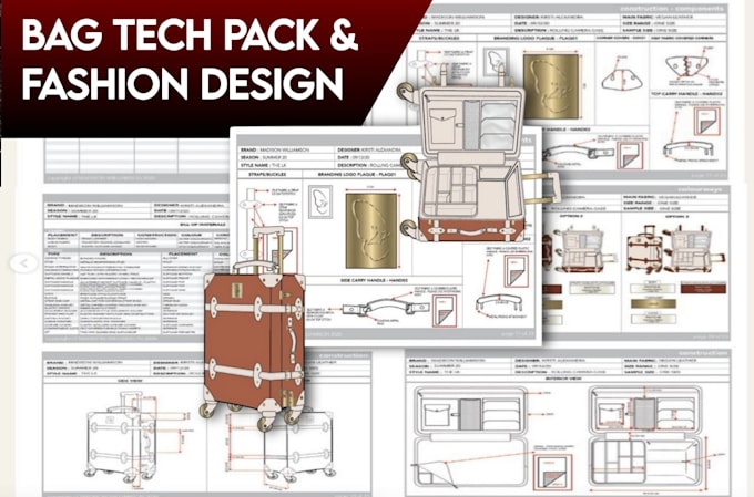 Gig Preview - Create bag design backpack tote bag handbag tech pack