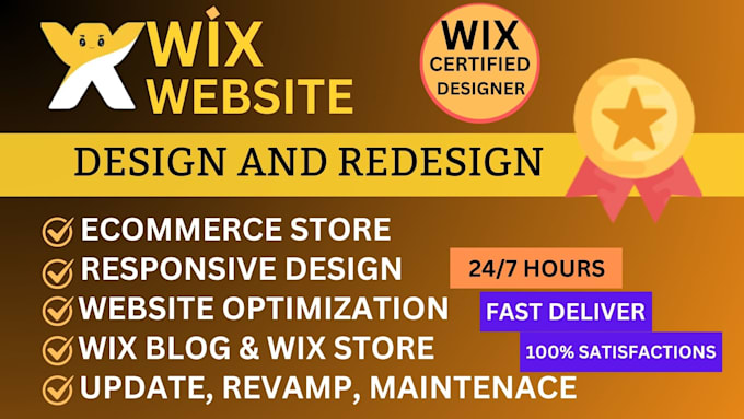 Bestseller - wix website design edit wix update, revamp develop wix shopify website optimize