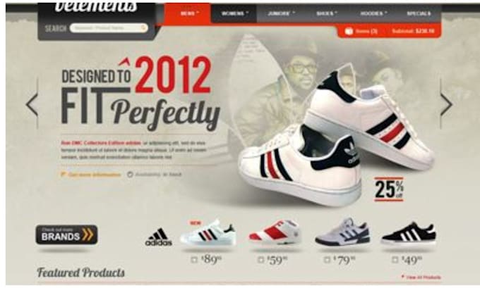 Gig Preview - Design brand new logo shoe website sneakers website landing page wordpress