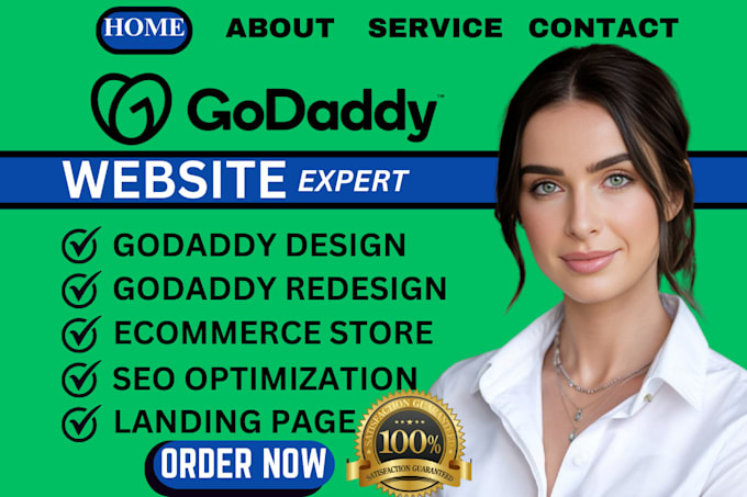 Gig Preview - Godaddy website design godaddy website redesign develop godaddy