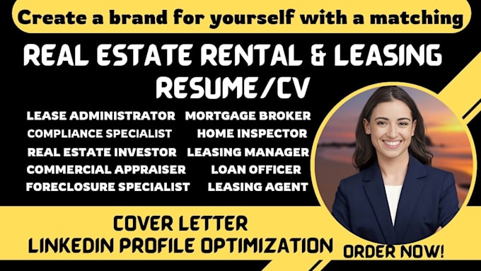 Gig Preview - Write professional real estate resume, leasing, property manager, accountant cv