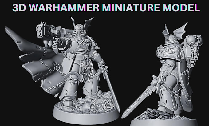 Gig Preview - Do 3d miniatures space marine 40k warhammer dnd stl tabletop for 3d printing