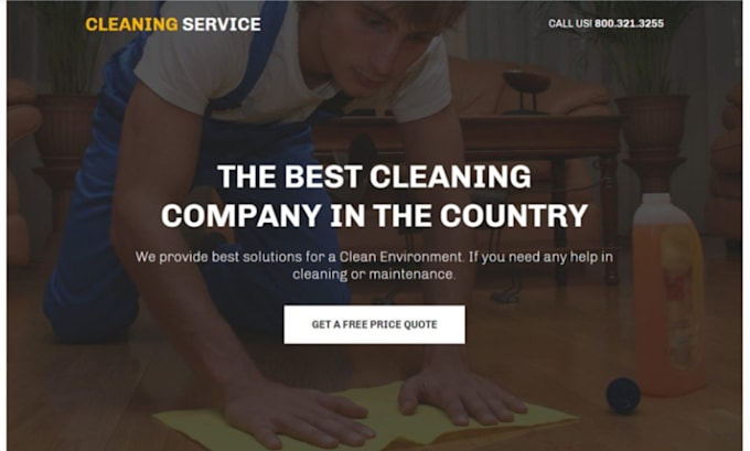 Gig Preview - Commercial cleaning website, house cleaning website, home cleaning website