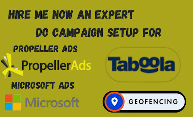 Gig Preview - Do campaign setup for propeller ads, microsoft ads,  taboola, geofencing ads