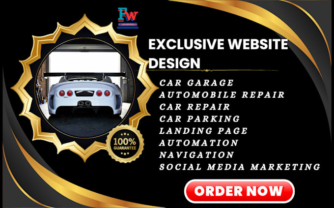 Gig Preview - Build car garage website auto mobile repair mechanic garage car packing website