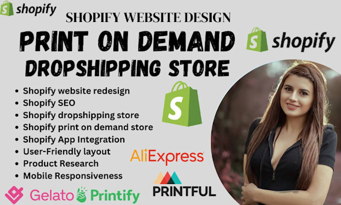 Bestseller - shopify print on demand dropshipping printful printify shopify store etsy pod