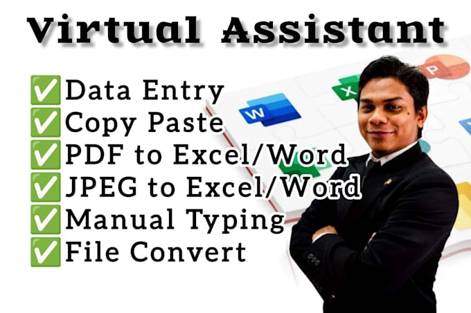 Gig Preview - Be your virtual assistant for data entry, copy paste, typing to excel or world