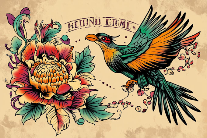 Gig Preview - Create any design in traditional tattoo or old school style