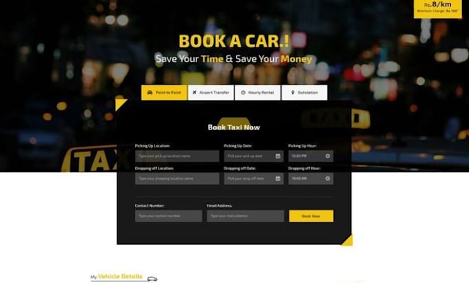 Gig Preview - Design taxi booking website, taxi website, chauffeur website booking website