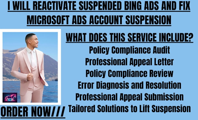 Gig Preview - Reactivate suspended bing ads and fix microsoft ads account suspension