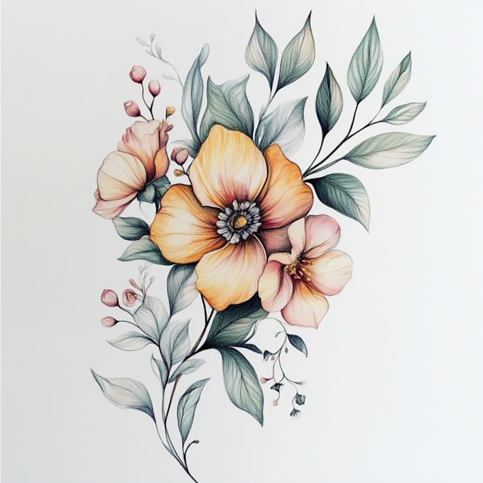 Gig Preview - Craft a beautiful botanical or floral illustration