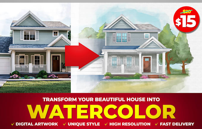 Bestseller - do watercolor artwork for your house, a perfect gift for your family