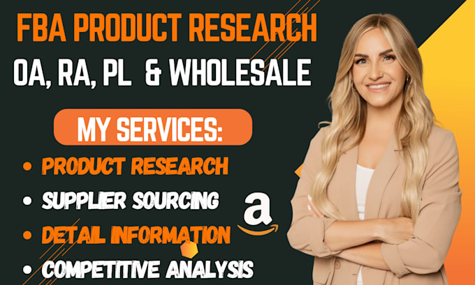 Gig Preview - Amazon product research fba wholesale product research pl, oa product research