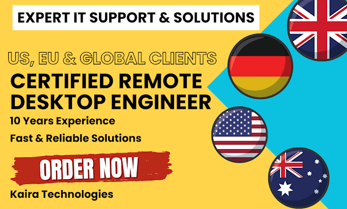 Gig Preview - Expert remote desktop support engineer IT helpdesk solutions