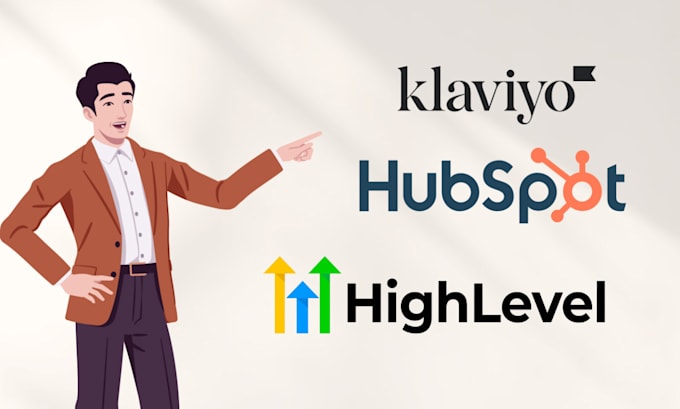 Gig Preview - Setup go highlevel klaviyo hubspot sales funnel automation landing page website