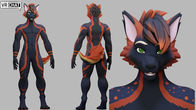 Gig Preview - Design custom furry avatar for your  vrchat and pets compatible for  streaming