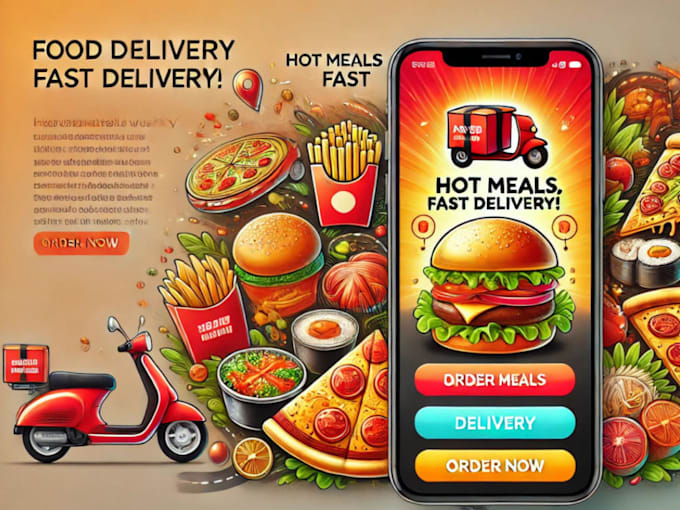 Gig Preview - Do multi restaurant food delivery app like uber eat, parcel delivery app ups fed