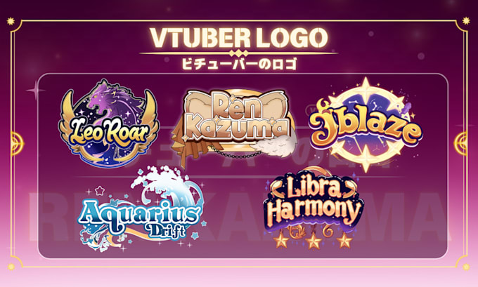 Bestseller - do custom logo cute kawaii anime, gaming, vtuber, twitch, streamer and business