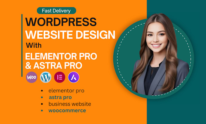 Gig Preview - Design a custom wordpress website with elementor pro and astra pro