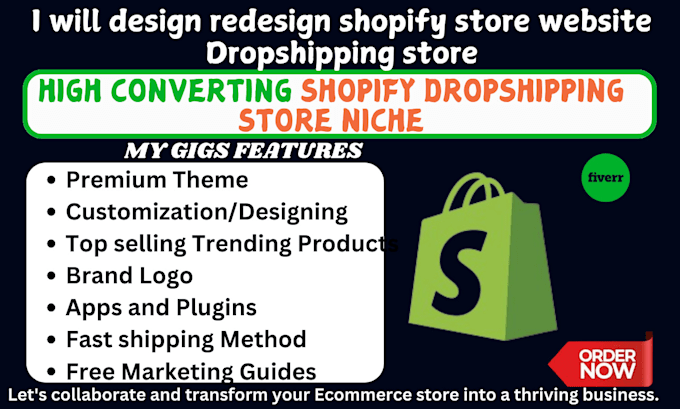 Gig Preview - Design redesign shopify store website