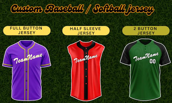 Gig Preview - Design and manufacture of custom baseball, softball jersey and uniform