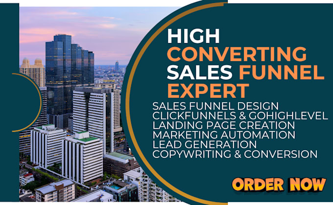 Gig Preview - Build high converting sales funnels, landing pages, click funnels