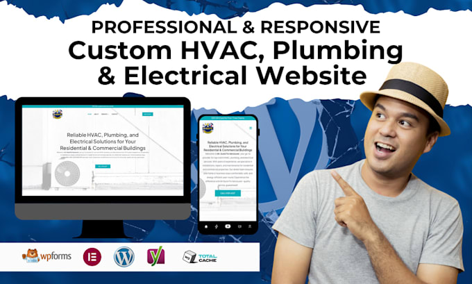 Gig Preview - Design custom hvac, plumbing, and electrical website, fast and SEO optimized