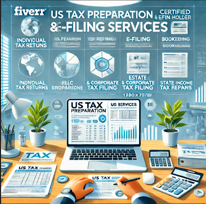 Gig Preview - Prepare and file US tax returns for individual or businesses 1040,1120,1065