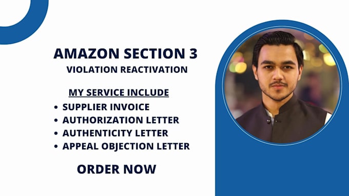 Gig Preview - Reinstate amazon section 3 violation reactivation amazon section 3