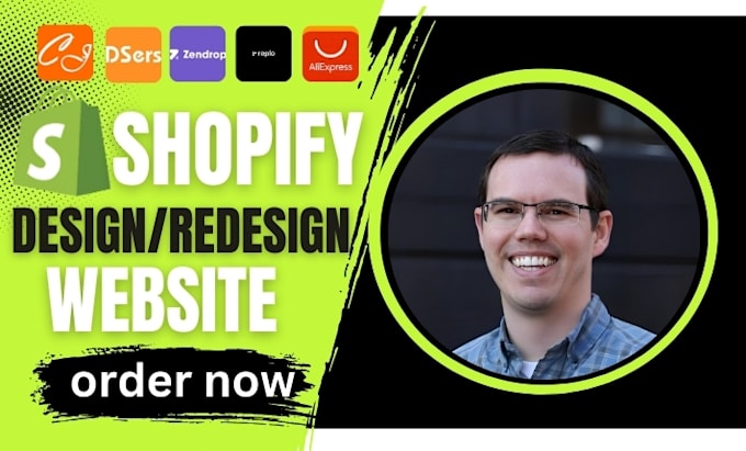 Gig Preview - Create shopify dropshipping store design shopify website design and redesign pod