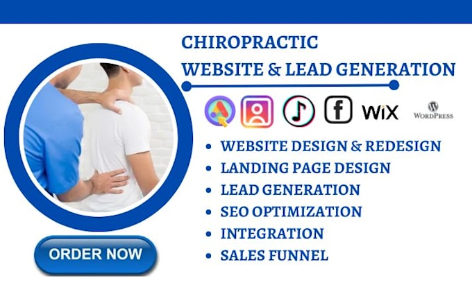 Gig Preview - Chiropractic website chiropractor website  medical website chiropractic leads