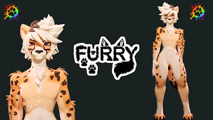 Gig Preview - Model furry vrchat avatar, vtuber model, 3d nsfw character, fursona, animaze