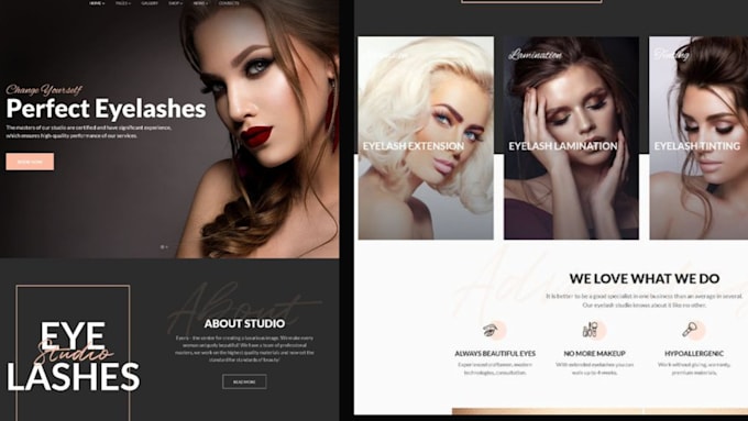 Gig Preview - Lash extension website beauty website lash extension store lash website