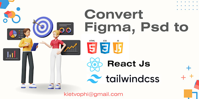 Gig Preview - Convert figma to HTML, figma to react, figma to tailwind css