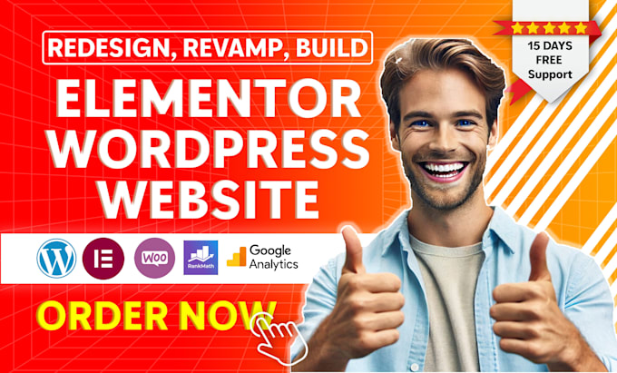 Gig Preview - Elementor redesign clone website design, rebuild revamp wordpress website design