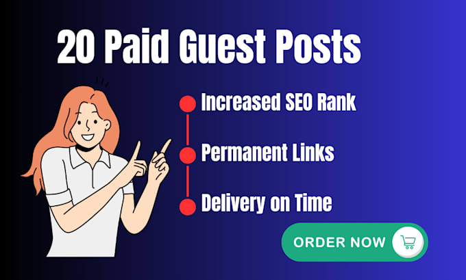 Gig Preview - Do 20 dofollow guest posting backlinks