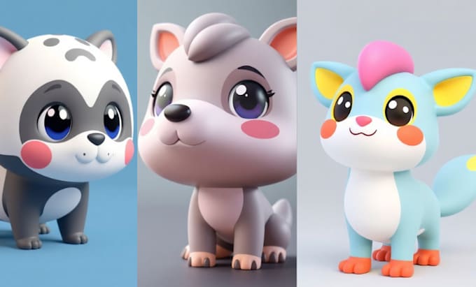 Gig Preview - Sculpt 3d model toy animal character modeling cartoon style toy rendering 3d toy