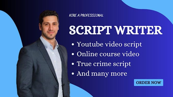 Gig Preview - Create youtube video script ,online course video , true crime script