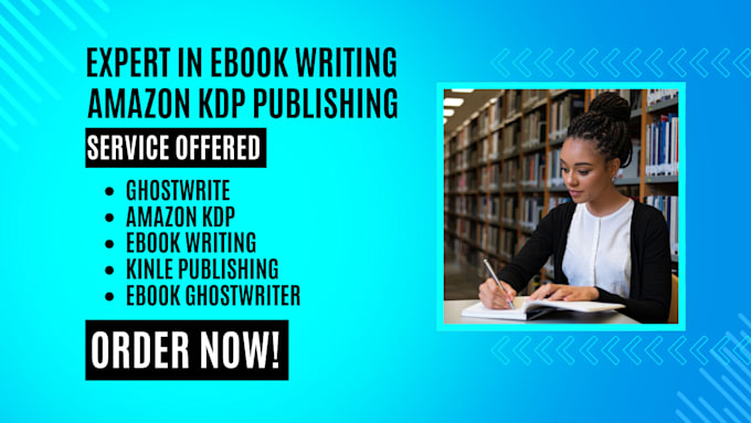 Gig Preview - Expertly ghostwrite ebook ebook writing kindle publishing amazon kdp publishing